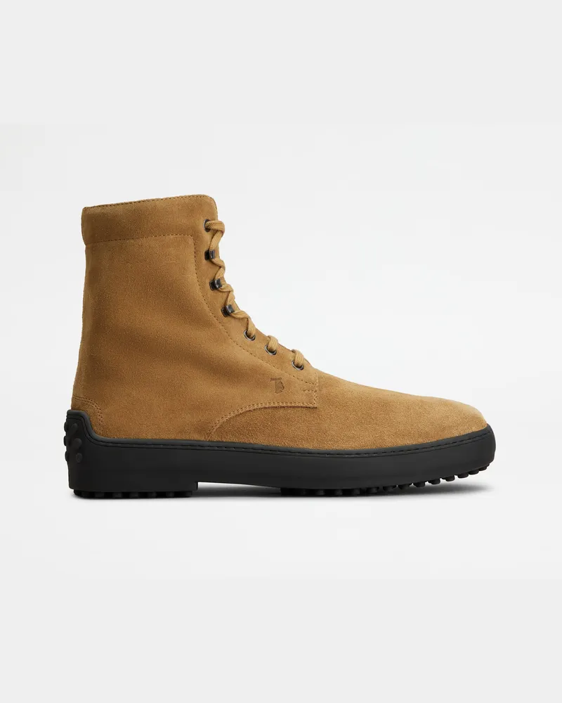 TOD'S Stiefeletten Winter Gommino aus Veloursleder, BRAUN Shoes Braun