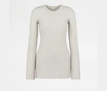 Rundhalspullover aus einer Kaschmirmischung, CREME Knitwear