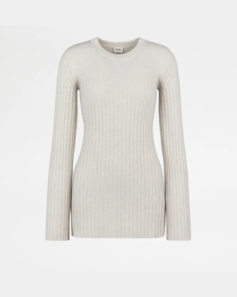 TOD'S Rundhalspullover aus einer Kaschmirmischung, CREME Knitwear Creme