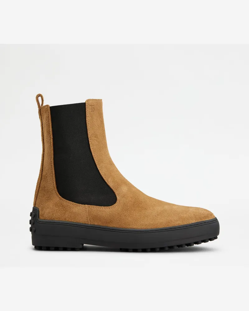 TOD'S Stiefeletten Winter Gommino aus Veloursleder, BRAUN Shoes Braun