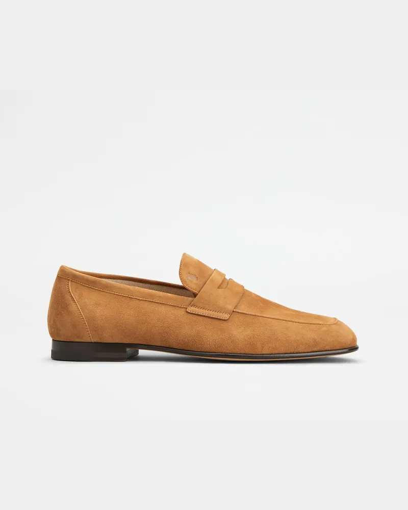 TOD'S Loafers aus Pashmy-Veloursleder, BRAUN Shoes Braun