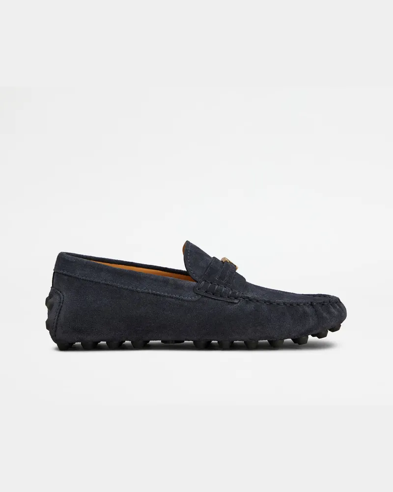 TOD'S Mokassins Gommino Bubble aus Veloursleder, BLAU Shoes Blau