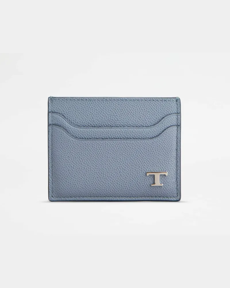 TOD'S Kreditkartenetui aus Leder, HELLBLAU,  - Wallets Hellblau