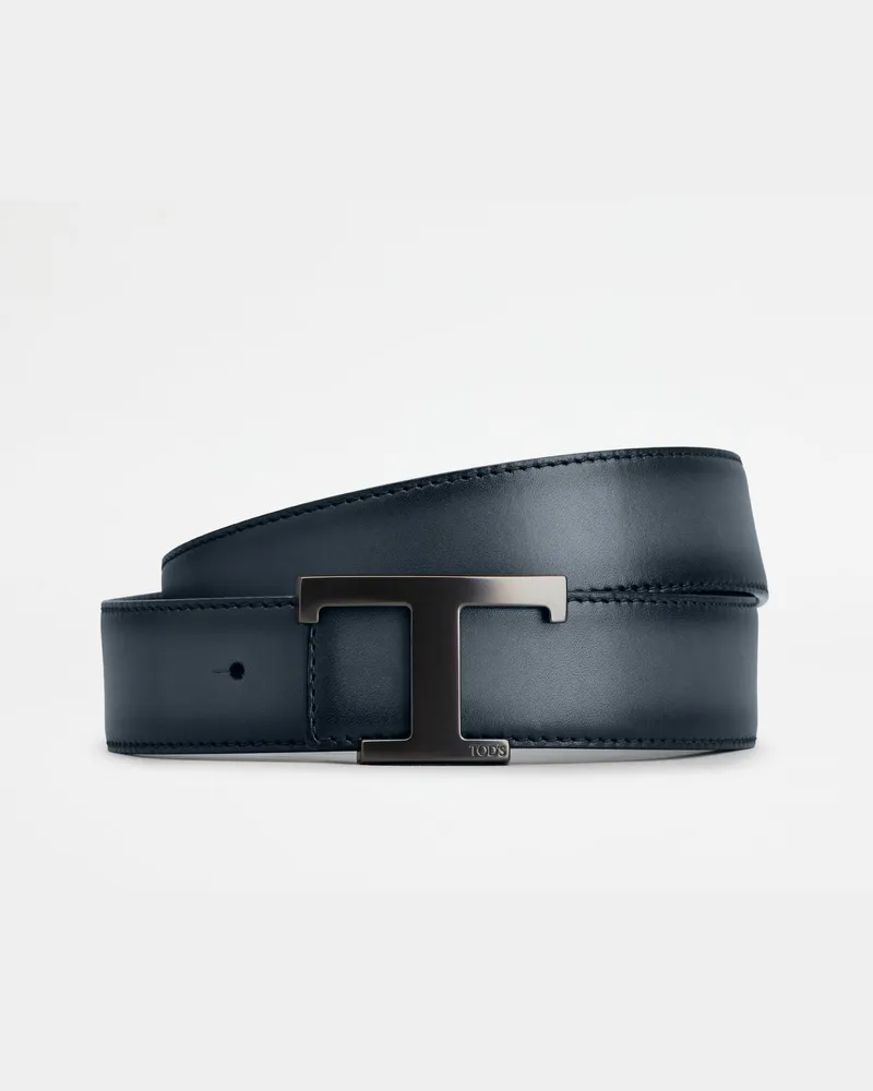 TOD'S Wendbarer Gürtel T Timeless aus Leder, SCHWARZ,BLAU, 115 - Belts Schwarz