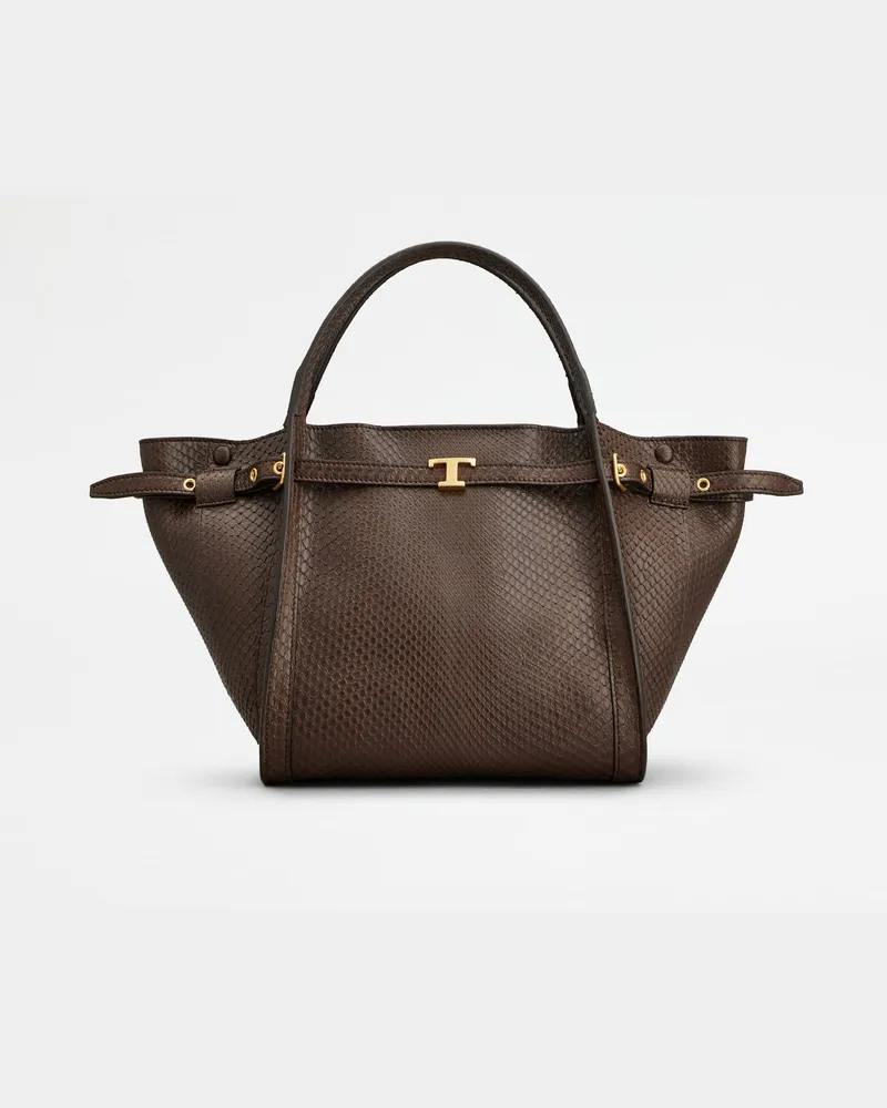 TOD'S Shopper aus Pythonleder Small, BRAUN,  - Bags Braun