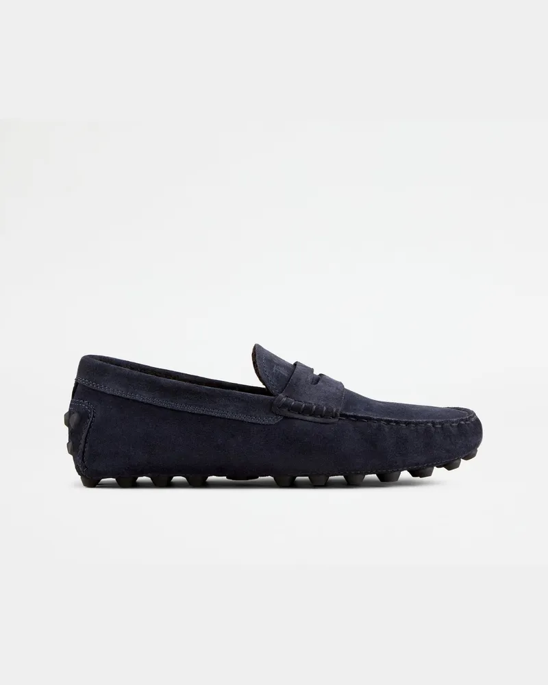 TOD'S Mokassins Gommino Bubble aus Veloursleder - Furry-Futter, BLAU, 5 - Shoes Blau