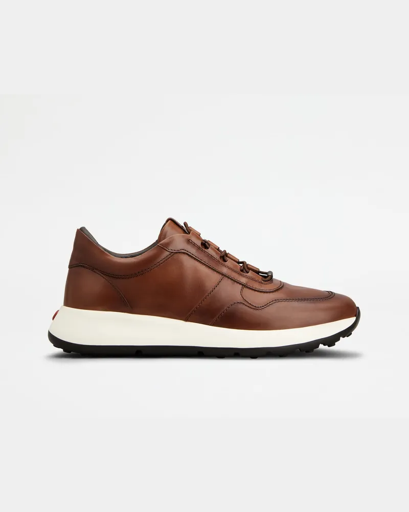 TOD'S Sneakers Red Dot aus Leder, BRAUN Shoes Braun