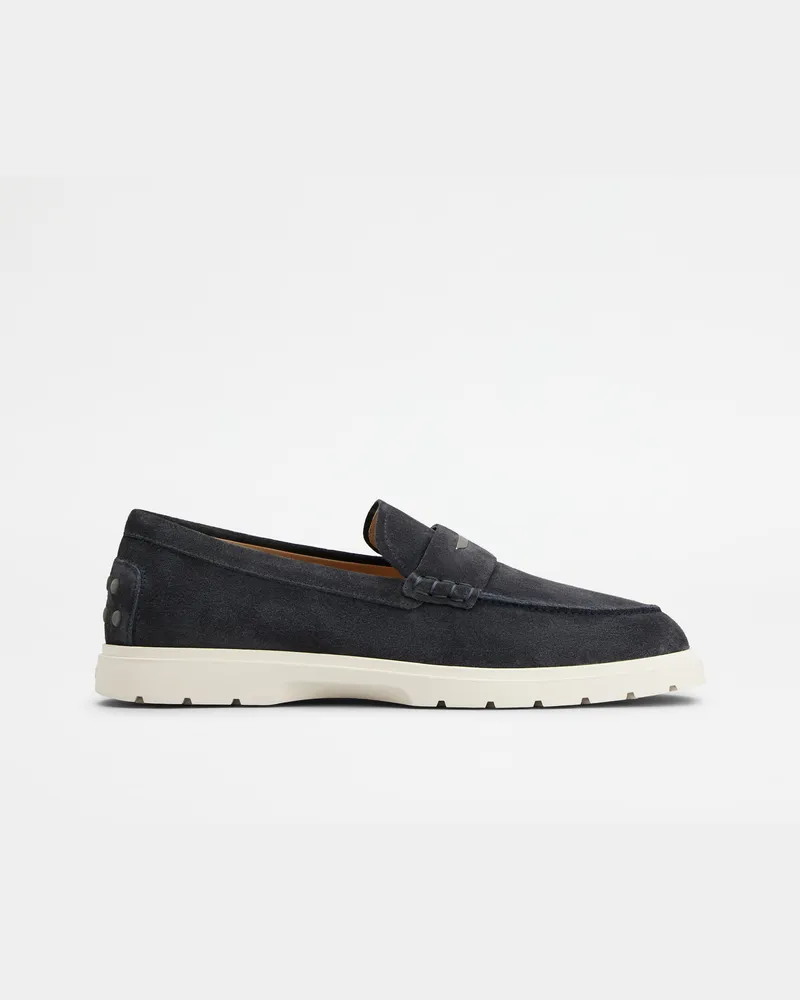 TOD'S Loafers aus Veloursleder, BLAU Shoes Blau