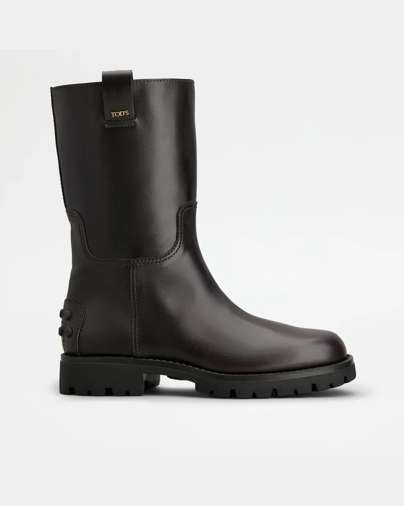 TOD'S Stiefeletten aus Leder, BRAUN Shoes Braun