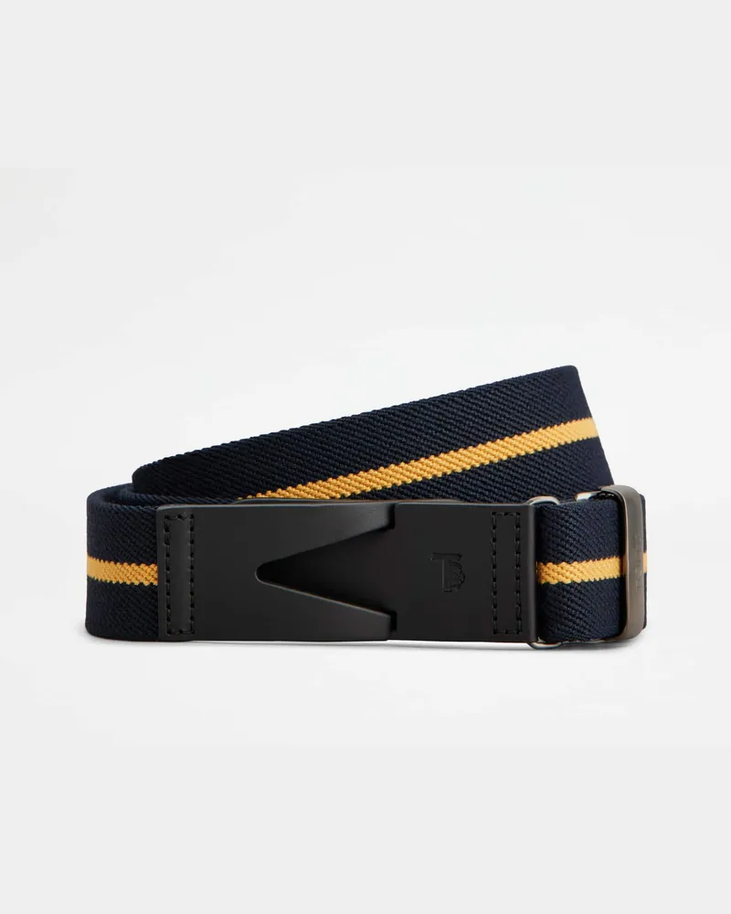 TOD'S Gürtel aus Canvas und Leder, GELB,BLAU Belts Gelb