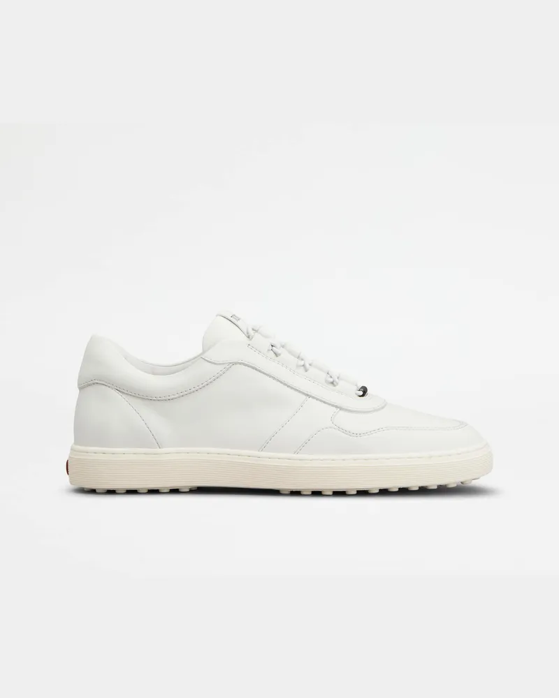 TOD'S Sneakers Red Dot aus Nappaleder, WEISS Shoes Weiss