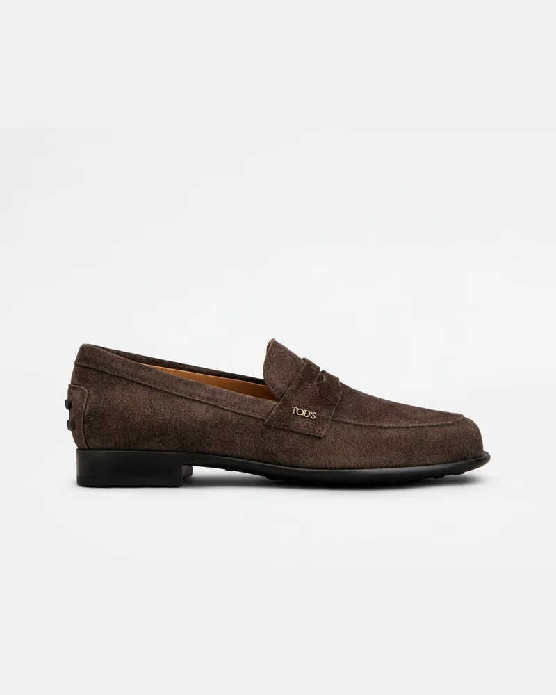 TOD'S Loafers aus Veloursleder, BRAUN Shoes Braun