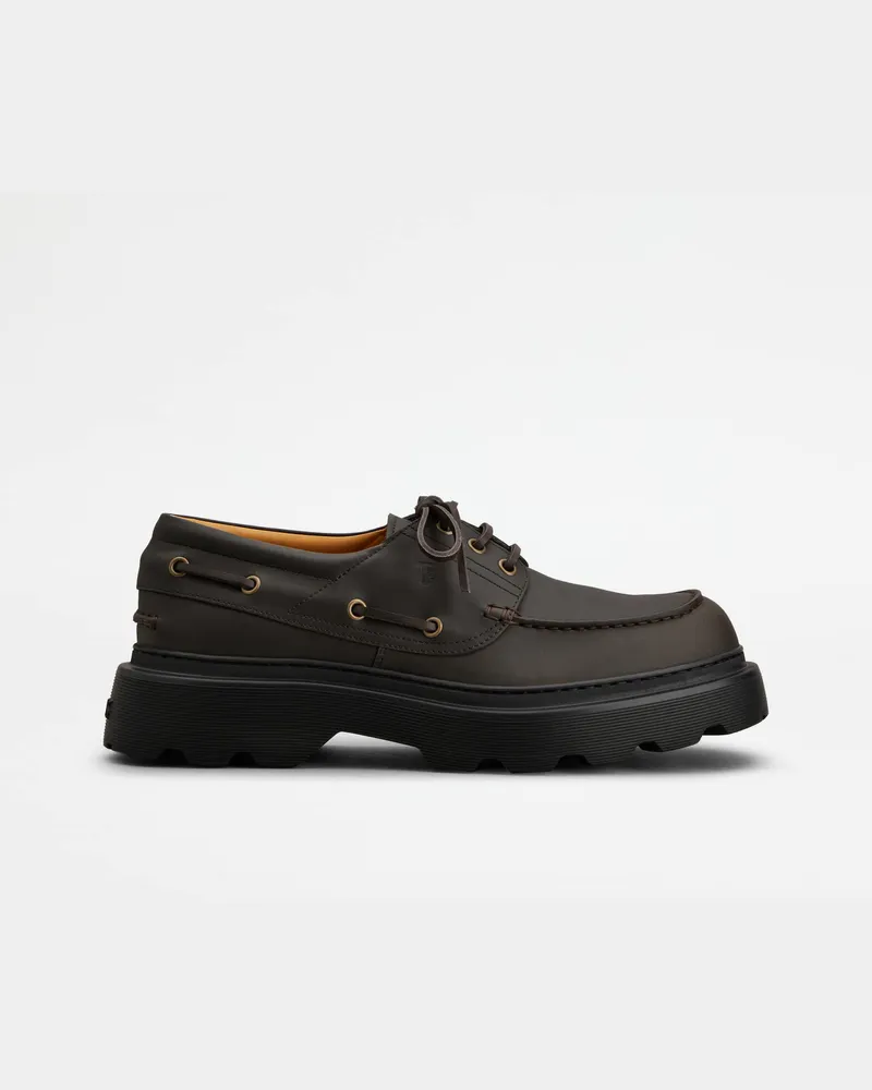 TOD'S Bootsschuhe aus Leder, BRAUN Shoes Braun