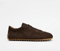 Socks-Sneakers aus technischem Gewebe und Leder, BRAUN Shoes
