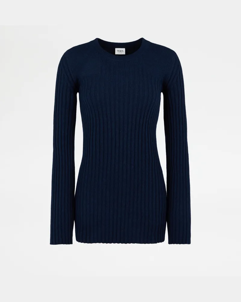 TOD'S Rundhalspullover aus einer Kaschmirmischung, BLAU Knitwear Blau