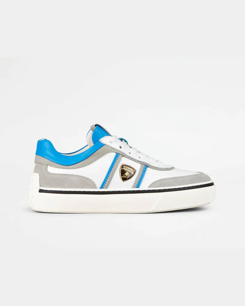 TOD'S Sneakers aus Leder, HELLBLAU,WEISS,GRAU Shoes Hellblau