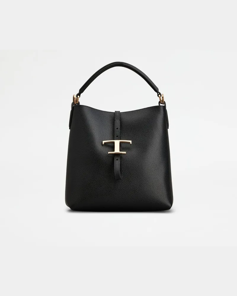 TOD'S Beuteltasche T Timeless aus Leder Mini, SCHWARZ,  - Bags Schwarz