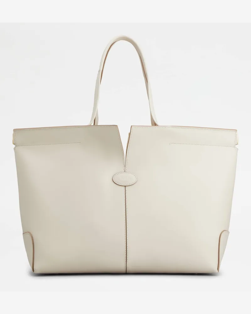 TOD'S Di Bag Folio aus Leder Medium-Small, WEISS,  - Bags Weiss