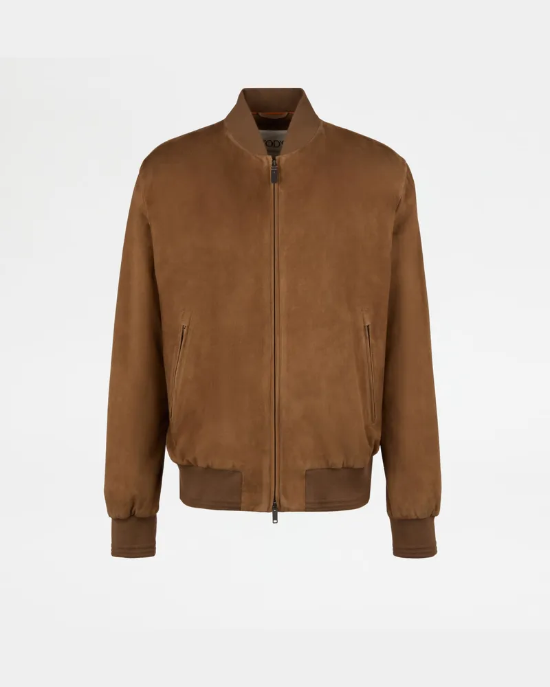 TOD'S Bomberjacke Brera aus Pashmy-Veloursleder, BRAUN, XX - Coat / Trench Braun