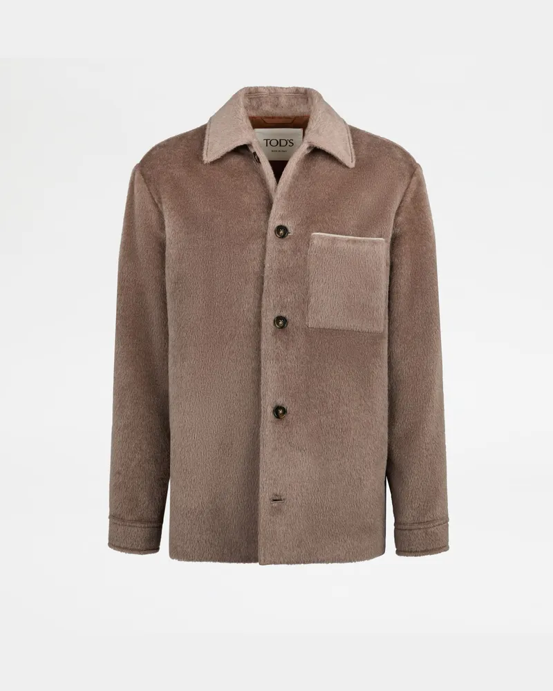 TOD'S Overshirt aus Wolle Relaxd Fit, GRAU, XX - Coat / Trench Grau