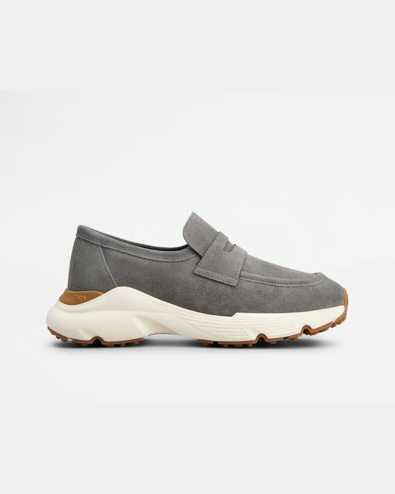 TOD'S Sportliche Loafers aus Veloursleder, GRAU Shoes Grau