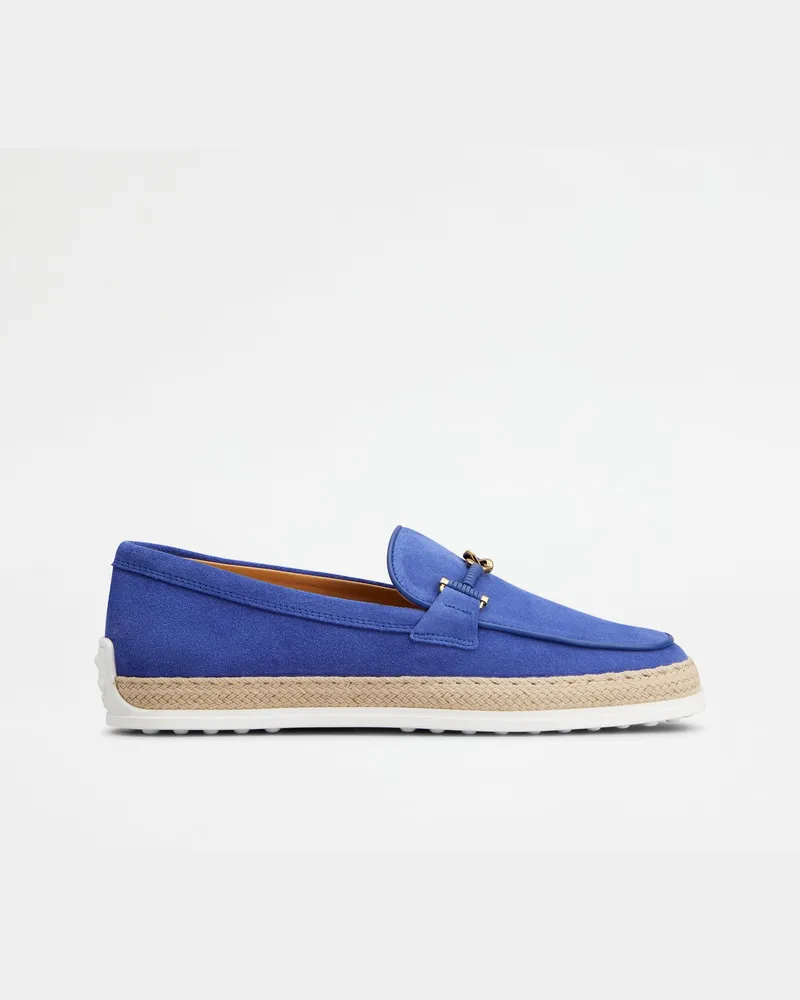 TOD'S Loafers aus Veloursleder, BLAU Shoes Blau
