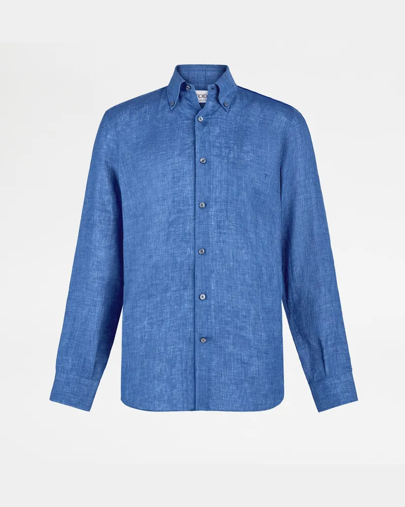 TOD'S Button-Down-Hemd aus Leinen, BLAU Shirts Blau