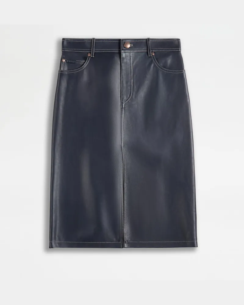 TOD'S 5-Pocket-Rock aus Leder, BLAU Skirts Blau