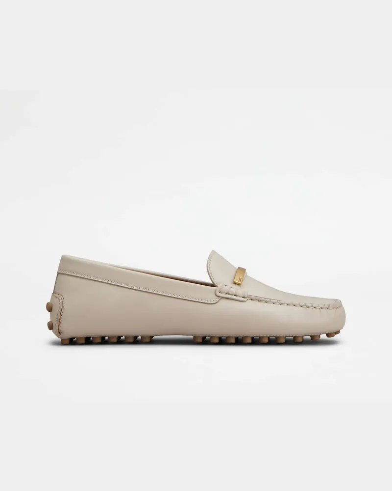 TOD'S Mokassins Gommino aus Leder, CREME Shoes Creme