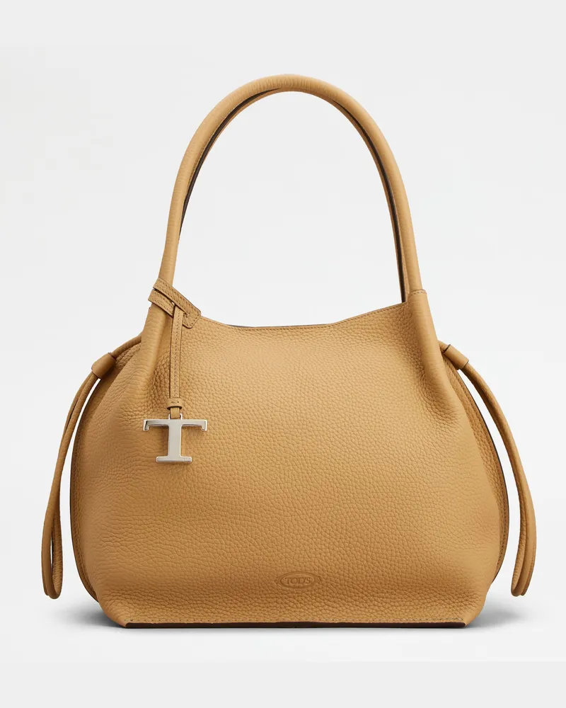 TOD'S Beuteltasche aus Leder Medium, NATUR,  - Bags Natur