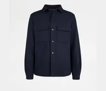 Shirt Jacket aus einer Jersey-Kaschmir-Mischung, BLAU, XX - Coat / Trench