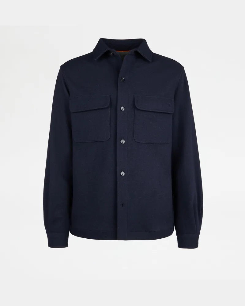 TOD'S Shirt Jacket aus einer Jersey-Kaschmir-Mischung, BLAU, XX - Coat / Trench Blau