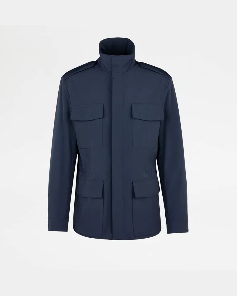 TOD'S Field Jacket aus technischem Gewebe, BLAU, XX - Coat / Trench Blau