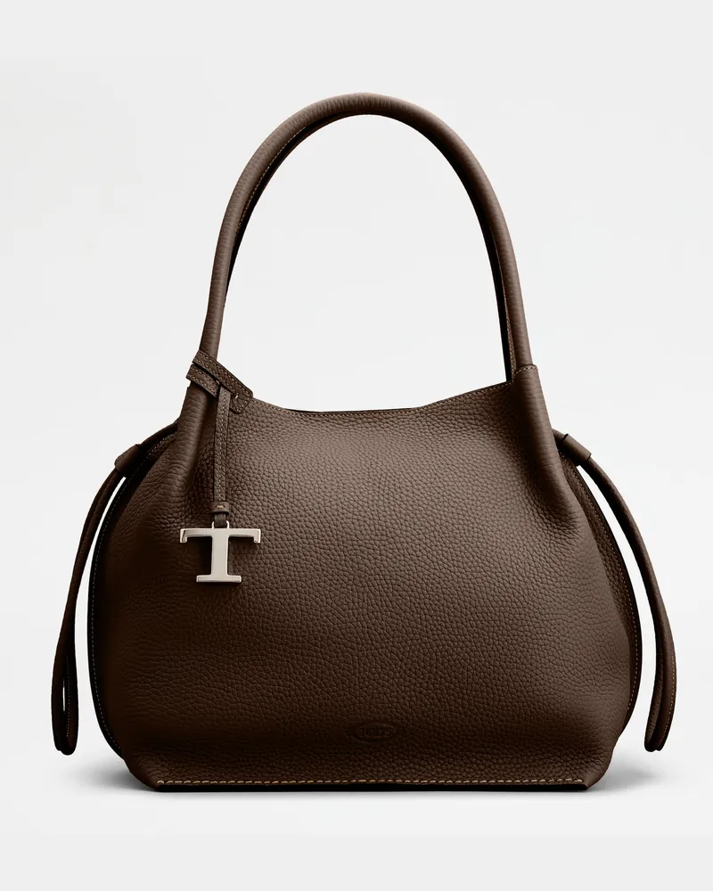 TOD'S Beuteltasche aus Leder Medium, BRAUN,  - Bags Braun