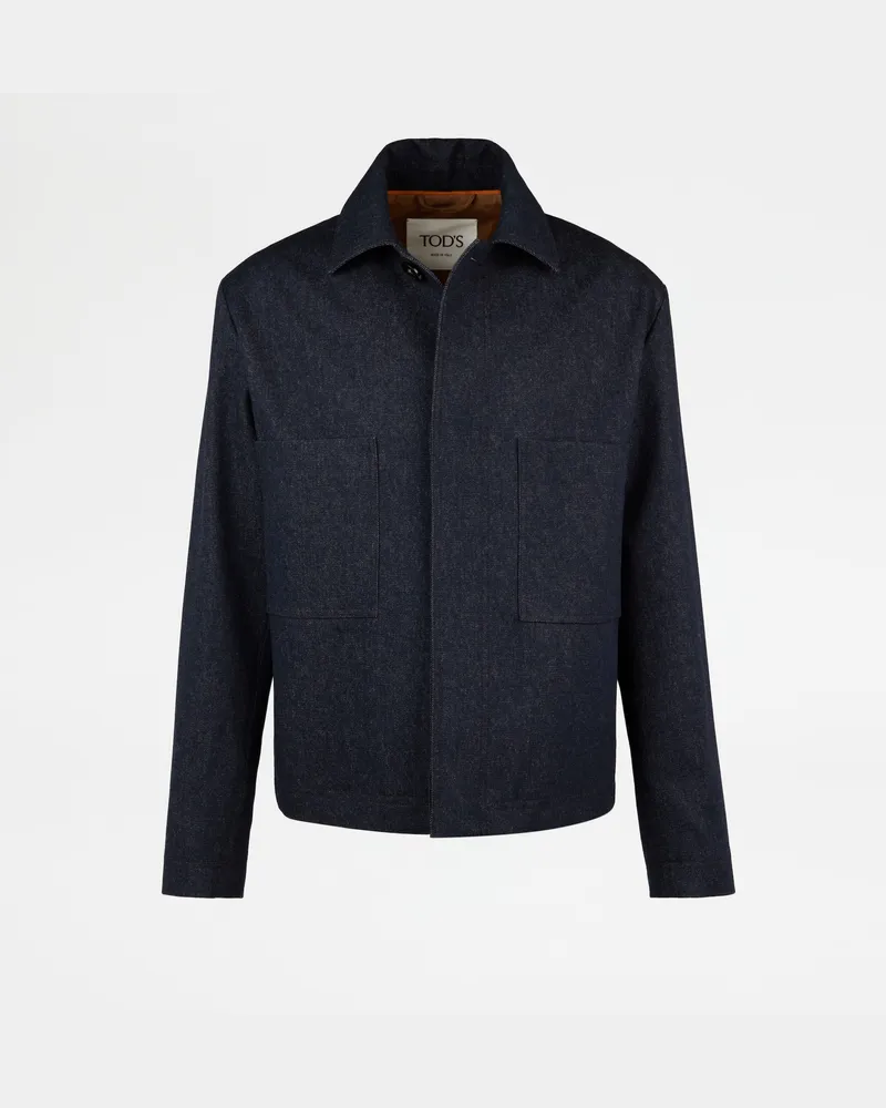 TOD'S Jacke aus Wolldenim, BLAU Coat / Trench Blau