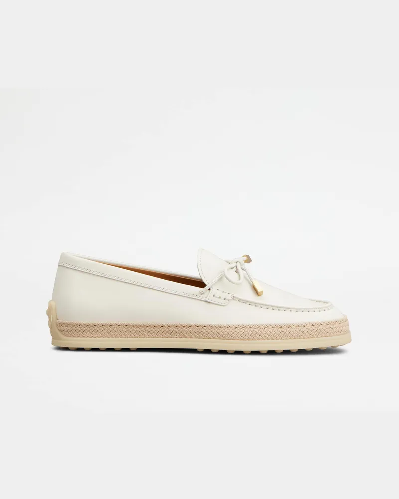TOD'S Loafers aus Leder, WEISS Shoes Weiss