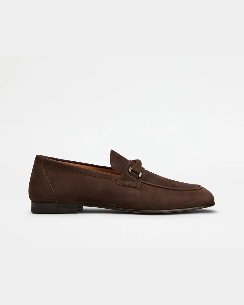 TOD'S Loafers aus Pashmy-Veloursleder, BRAUN Shoes Braun