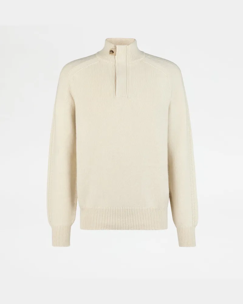 TOD'S Pullover mit halblangem Reißverschluss aus Kaschmir, WEISS Knitwear Weiss