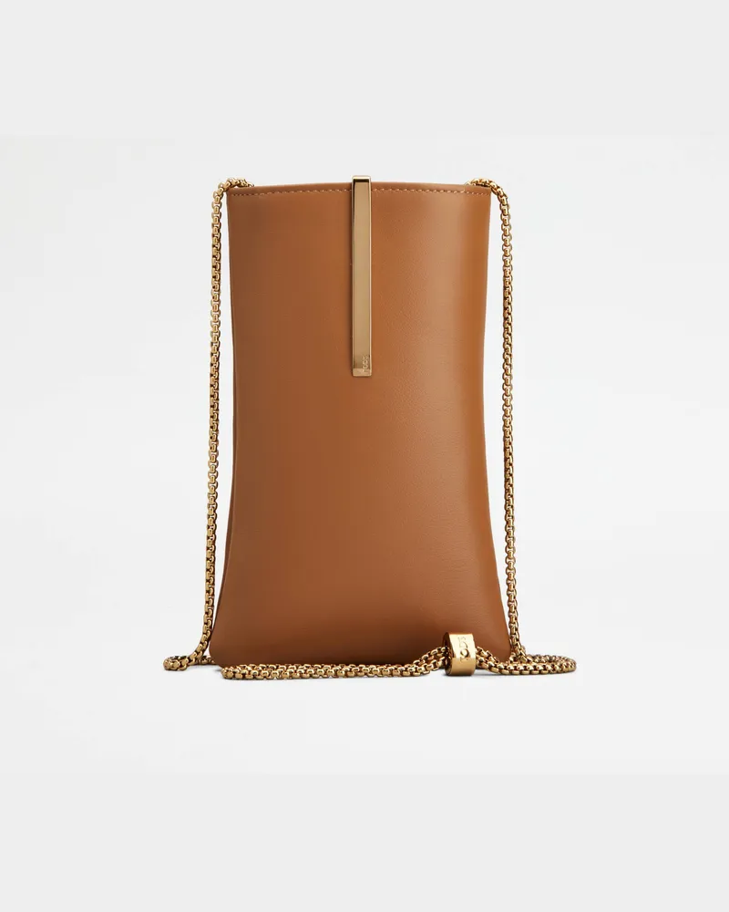 TOD'S Handy-Etui aus Leder Medium, BRAUN,  - Wallets Braun