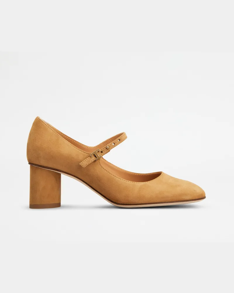 TOD'S Mary Janes aus Veloursleder, BRAUN Shoes Braun