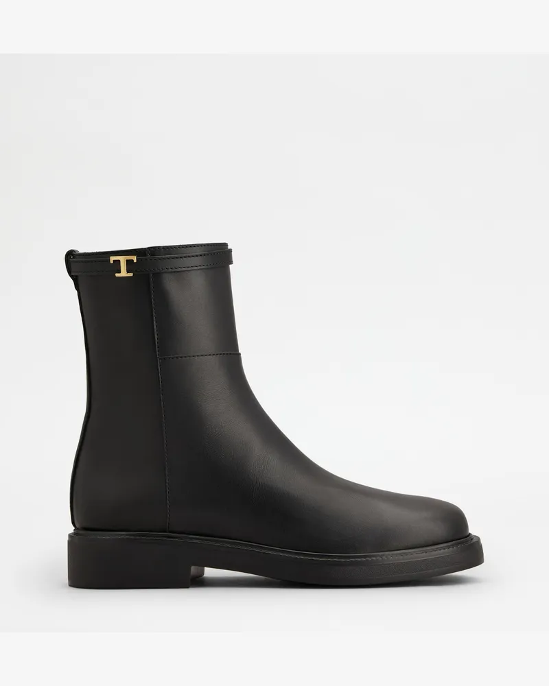 TOD'S Stiefeletten aus Leder, SCHWARZ Shoes Schwarz