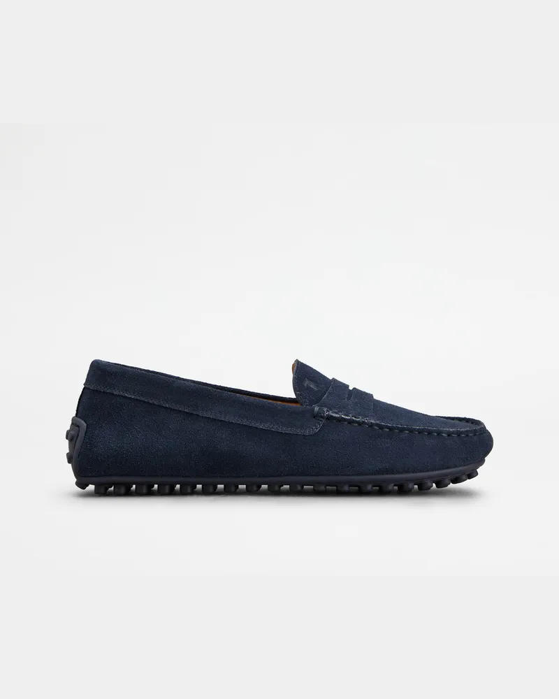 TOD'S Mokassins City Gommino aus Veloursleder, BLAU Shoes Blau