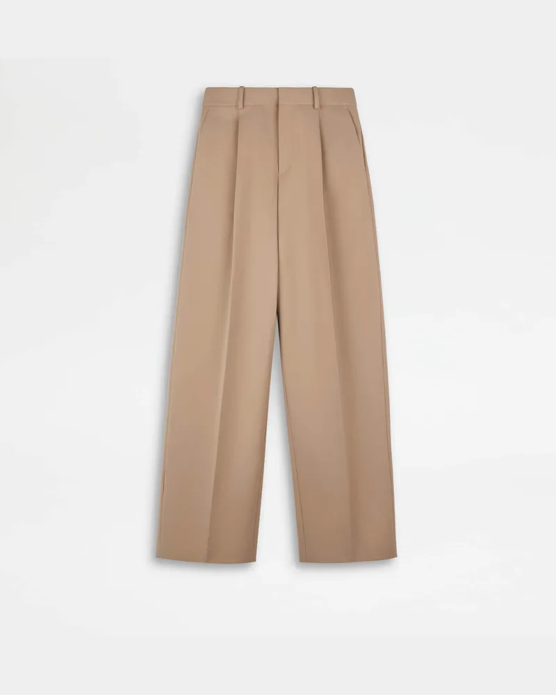 TOD'S Hose aus Baumwollgabardine, BEIGE Trousers Beige