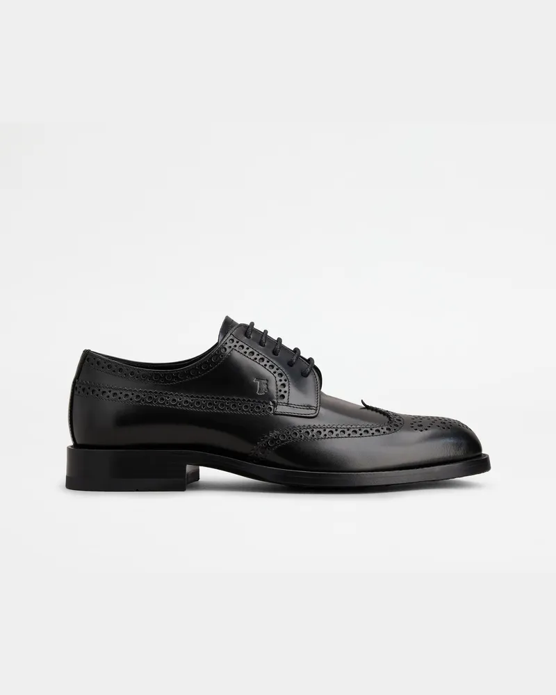TOD'S Schnürschuhe aus Leder, SCHWARZ Shoes Schwarz