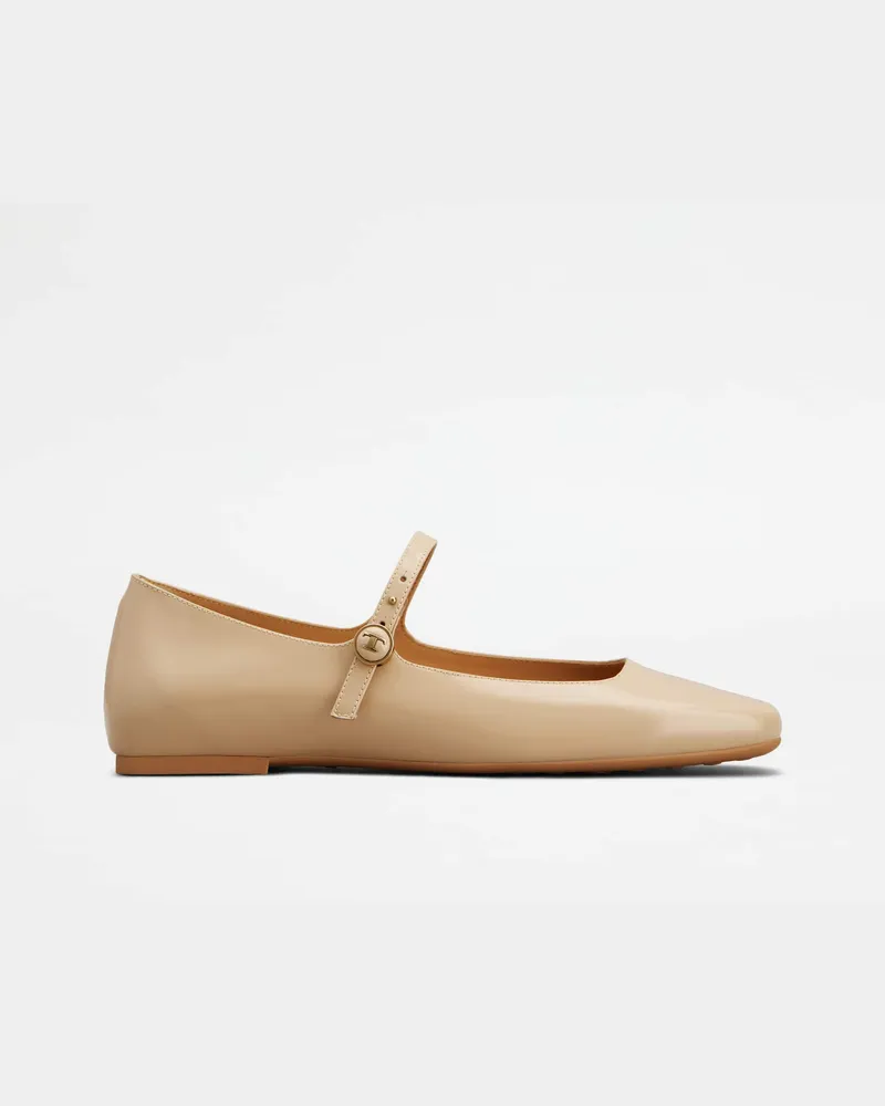 TOD'S Ballerinas aus Leder, BEIGE Shoes Beige