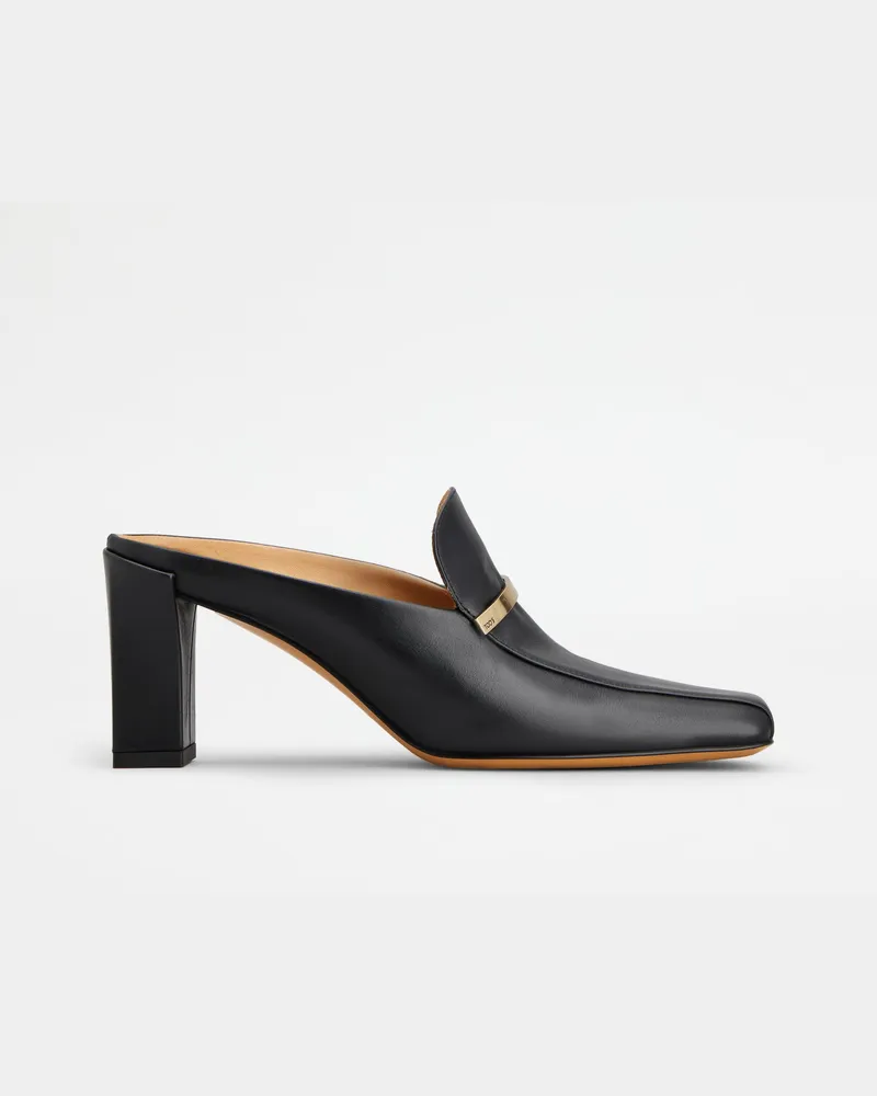 TOD'S Mules aus Leder, SCHWARZ Shoes Schwarz