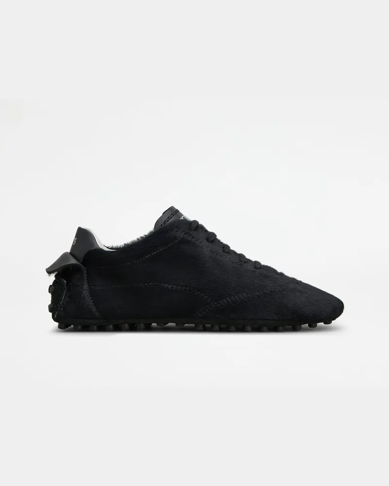 TOD'S Sneakers aus Leder in Ponyfell-Optik, SCHWARZ Shoes Schwarz