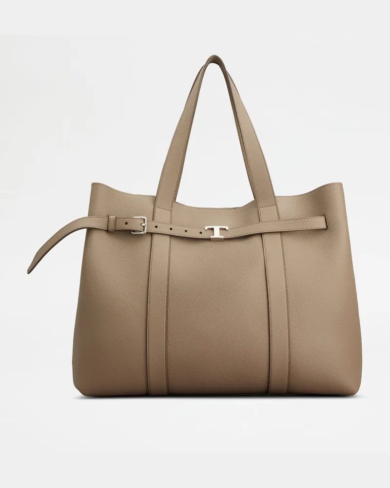 TOD'S Shopper aus Leder Large, BEIGE,  - Bags Beige