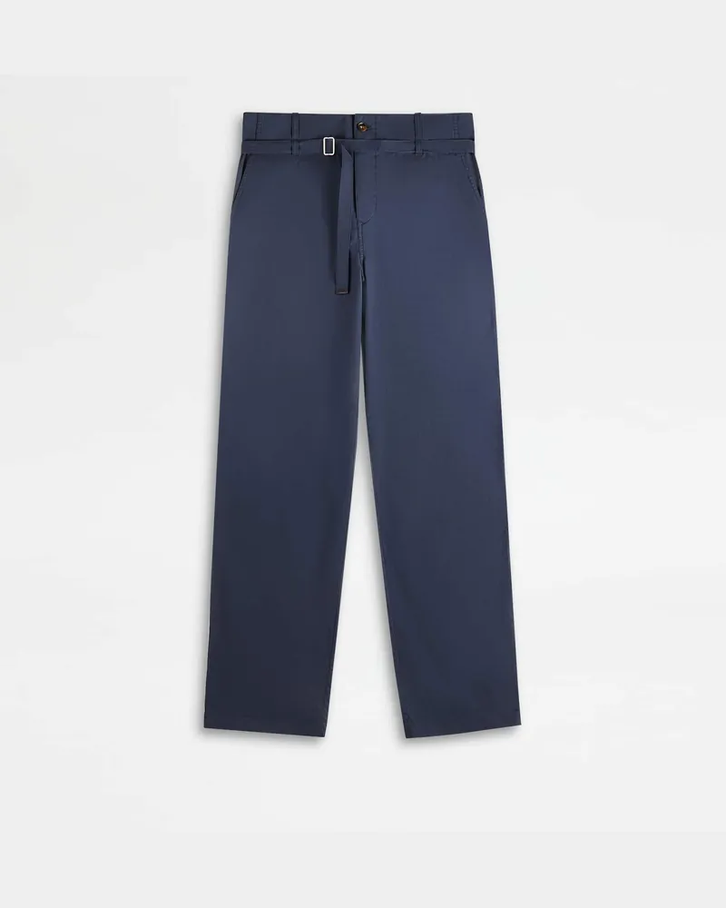 TOD'S Work Pants aus harzbeschichteter Popeline, BLAU Trousers Blau