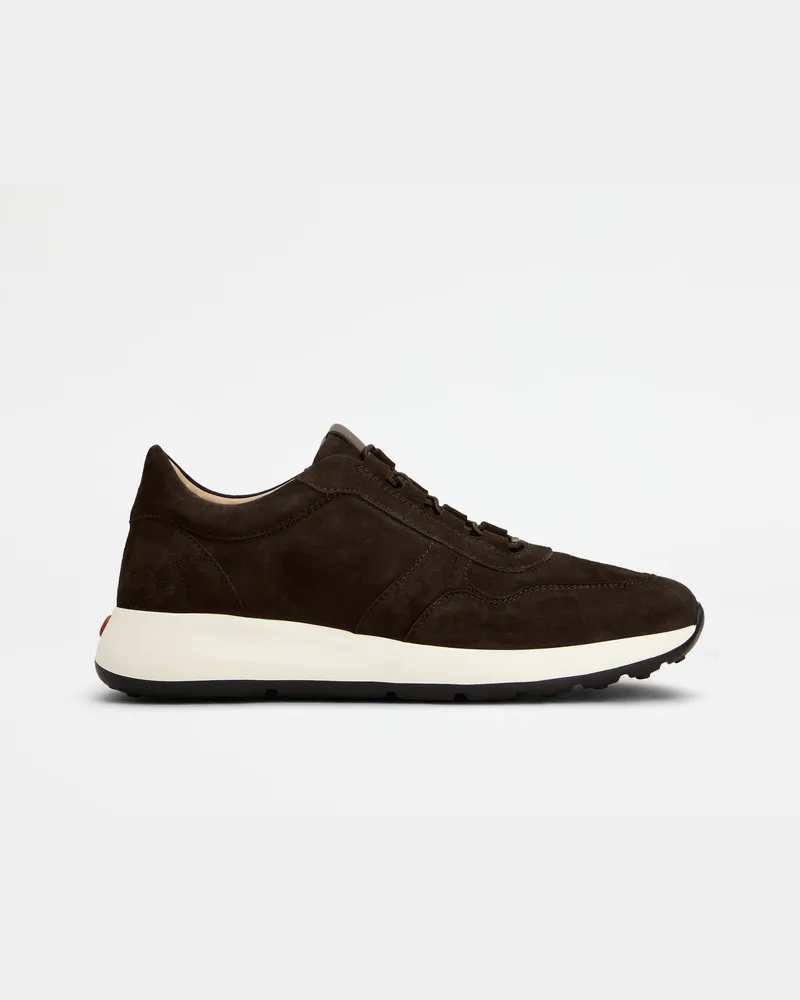 TOD'S Sneakers Red Dot aus Pashmy-Veloursleder, BRAUN Shoes Braun